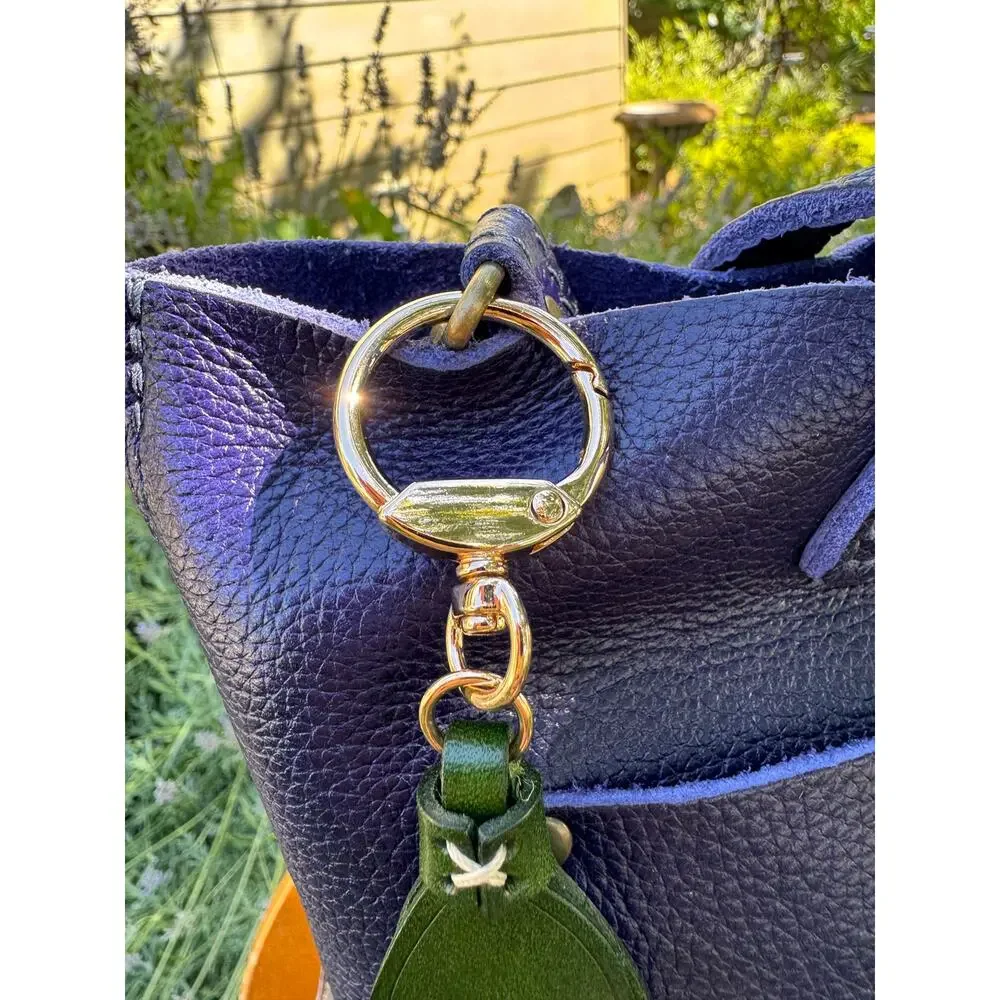 Genuine Leather Purple Tulip Bag Charm Tulip Spring Purple Flower Leather Charm